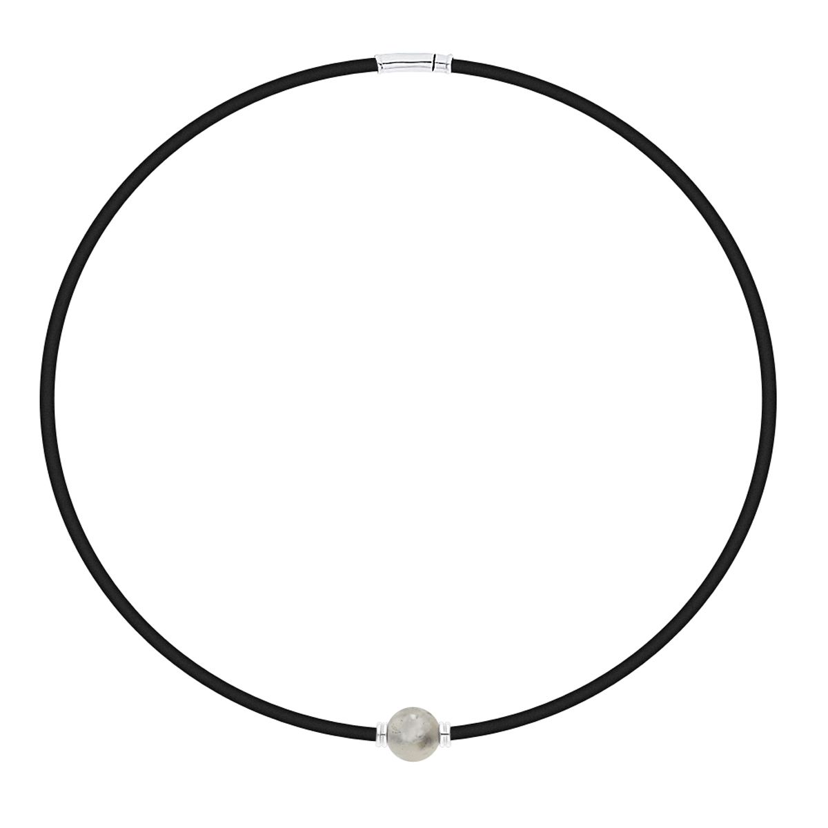 Neopren-Choker mit grauem Quarz