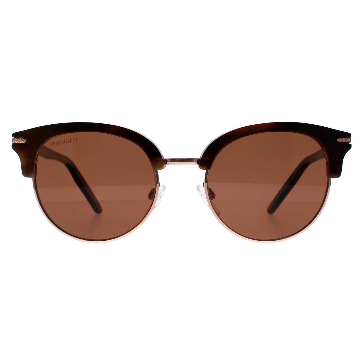 Runde Halbrand-Sonnenbrille in Schildpatt-Optik