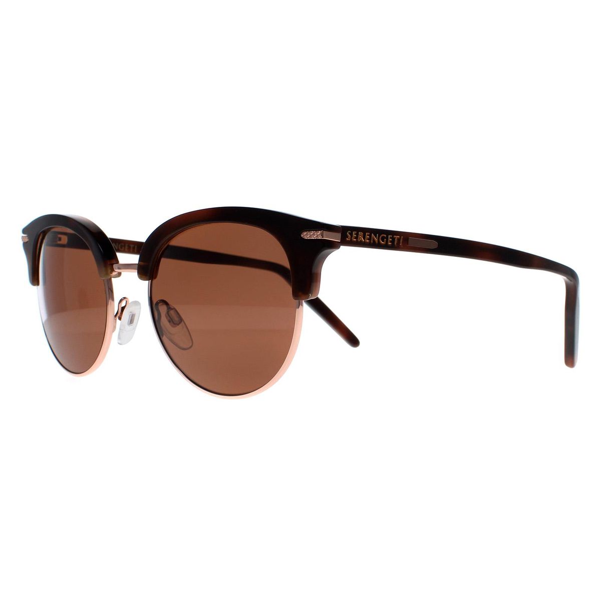 Runde Halbrand-Sonnenbrille in Schildpatt-Optik