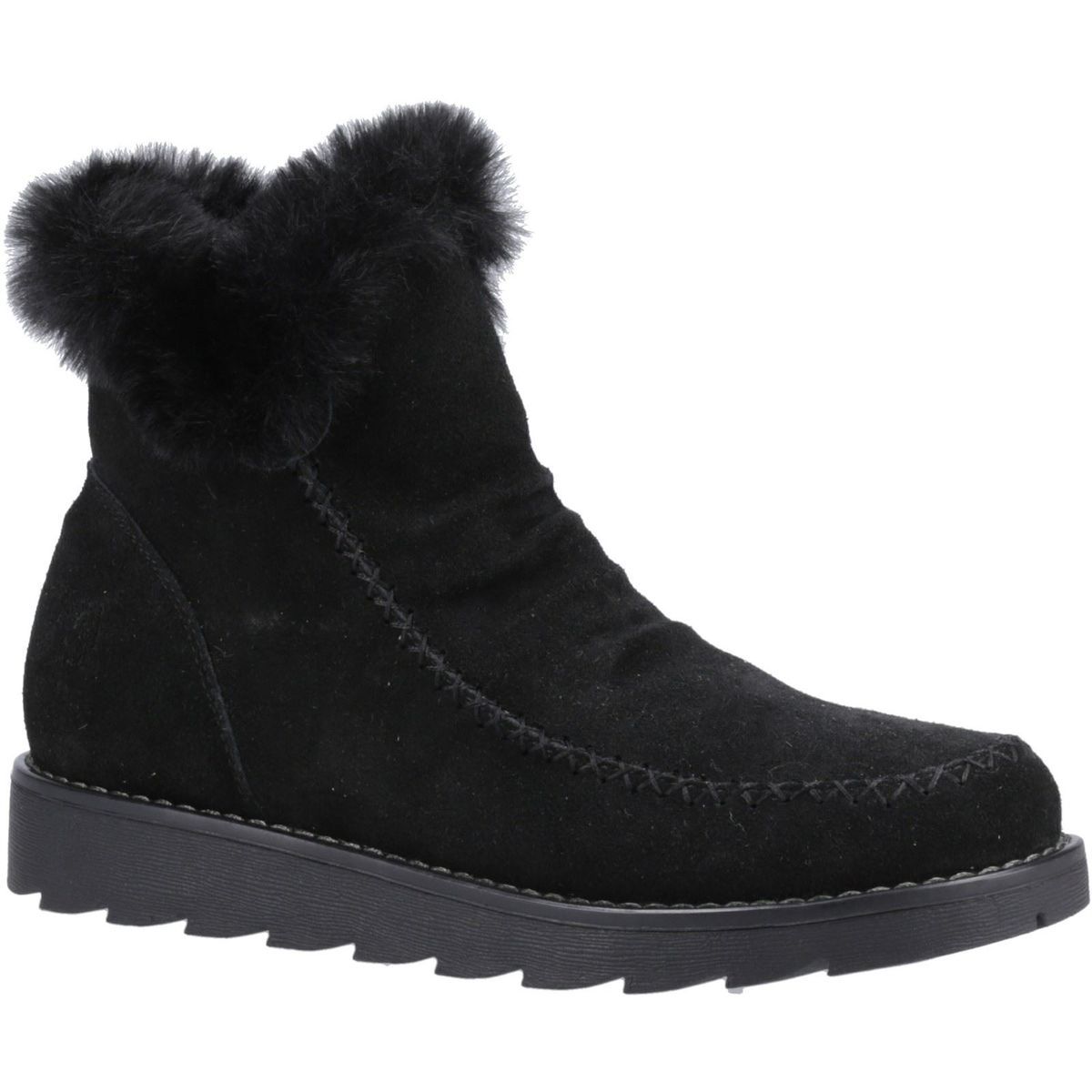 Gemütliche Wildleder-Stiefeletten mit Kunstfell