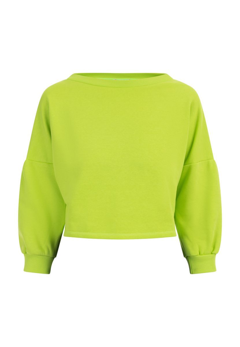 Cropped-Sweatshirt mit Puffärmeln