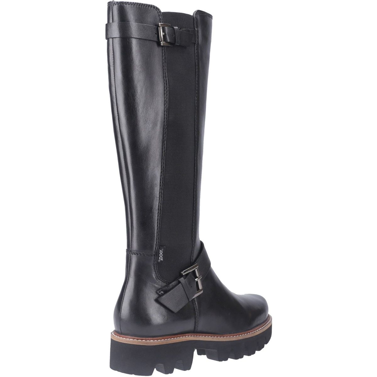 Kniehohe Lederstiefel mit Schnallen