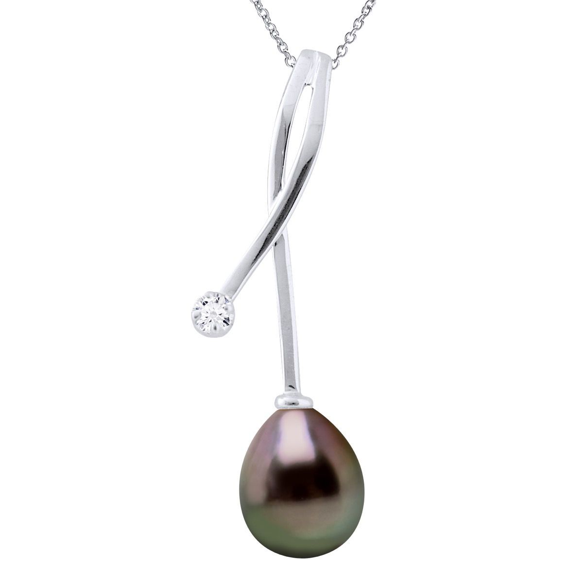 Halskette mit Tahitiperle und Diamant
