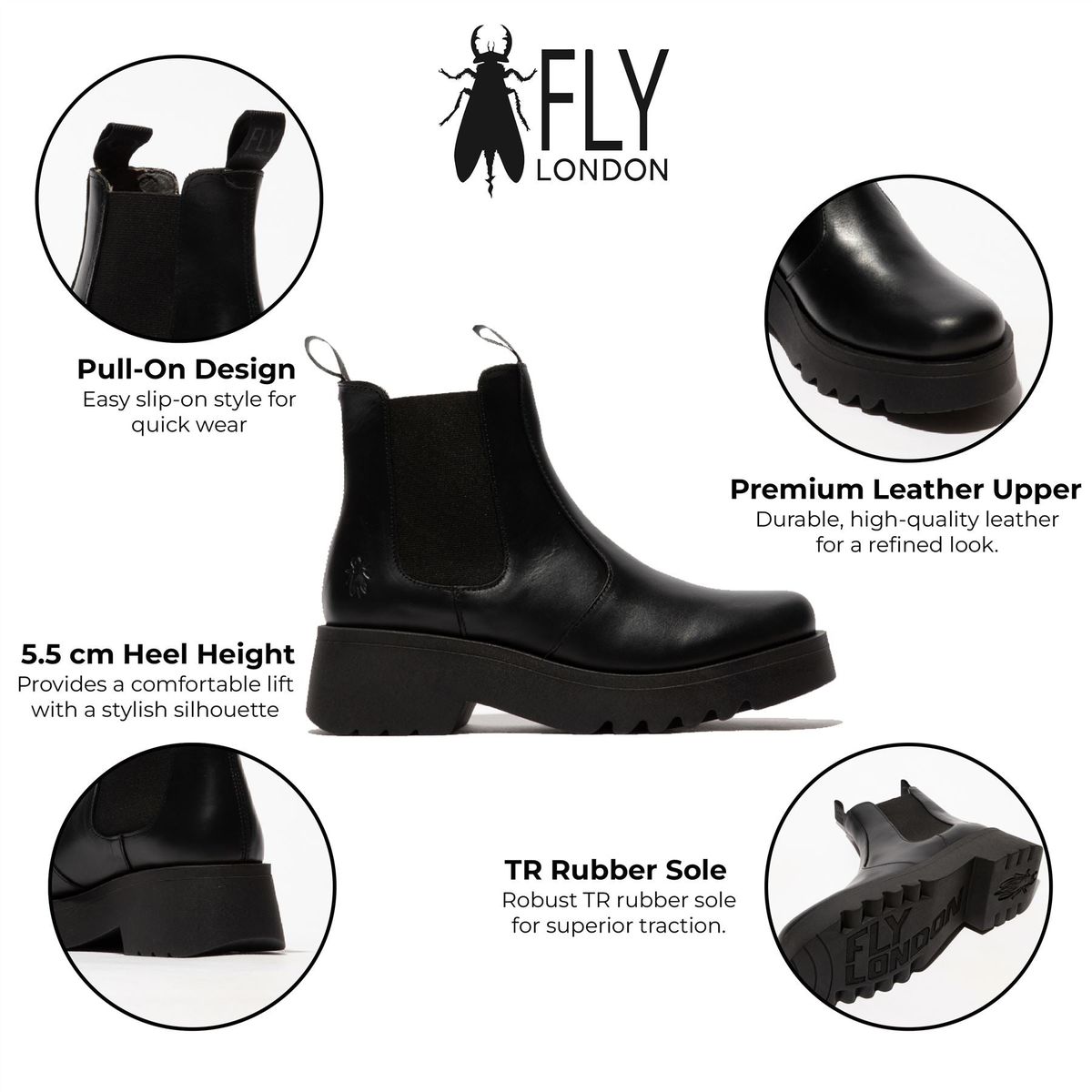 Chelsea-Boots aus Leder mit Plateausohle