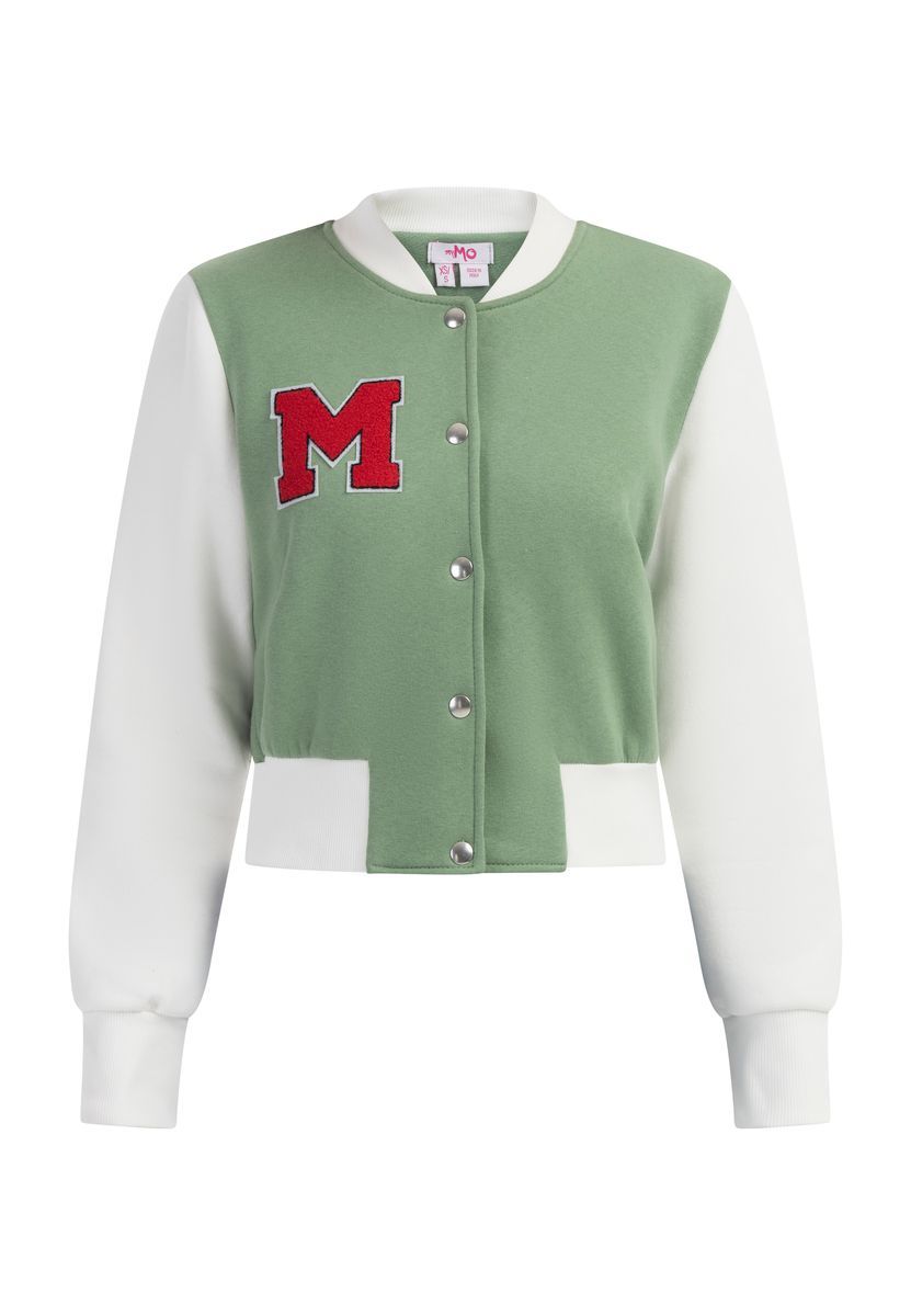 Kurze Collegejacke aus Sweatstoff