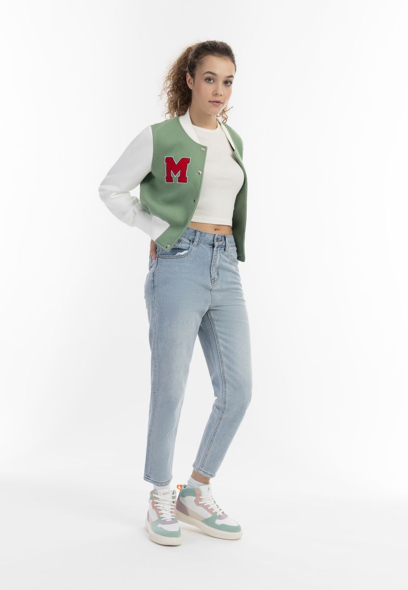 Kurze Collegejacke aus Sweatstoff