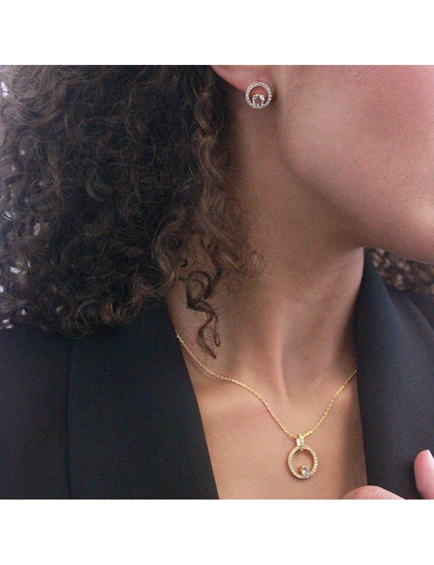 Elegante Halo Kristall Ohrstecker