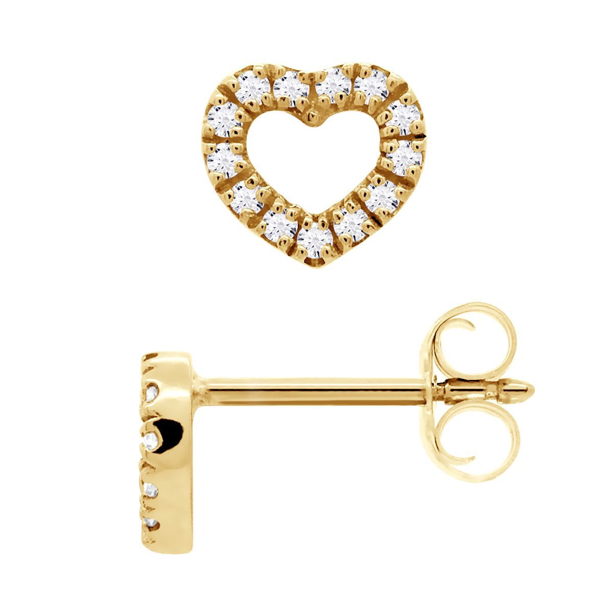 Offene Herz-Ohrstecker mit Diamanten
