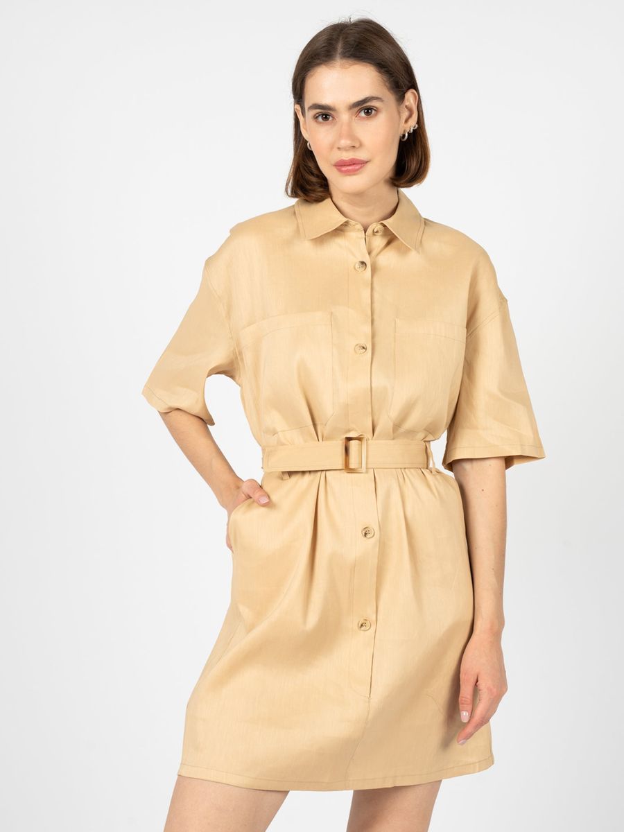 Mini-Hemdblusenkleid mit Gürtel