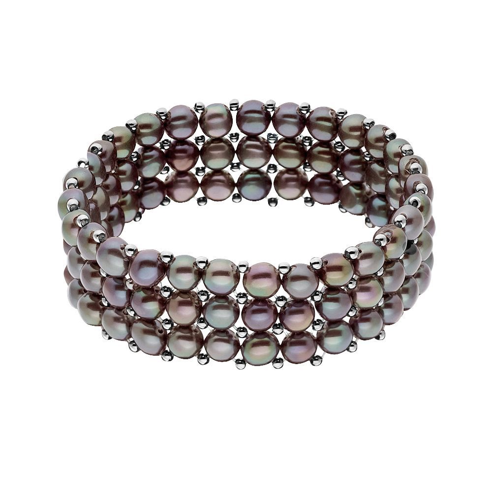 Dreireihiges Perlenarmband im Tahiti-Stil