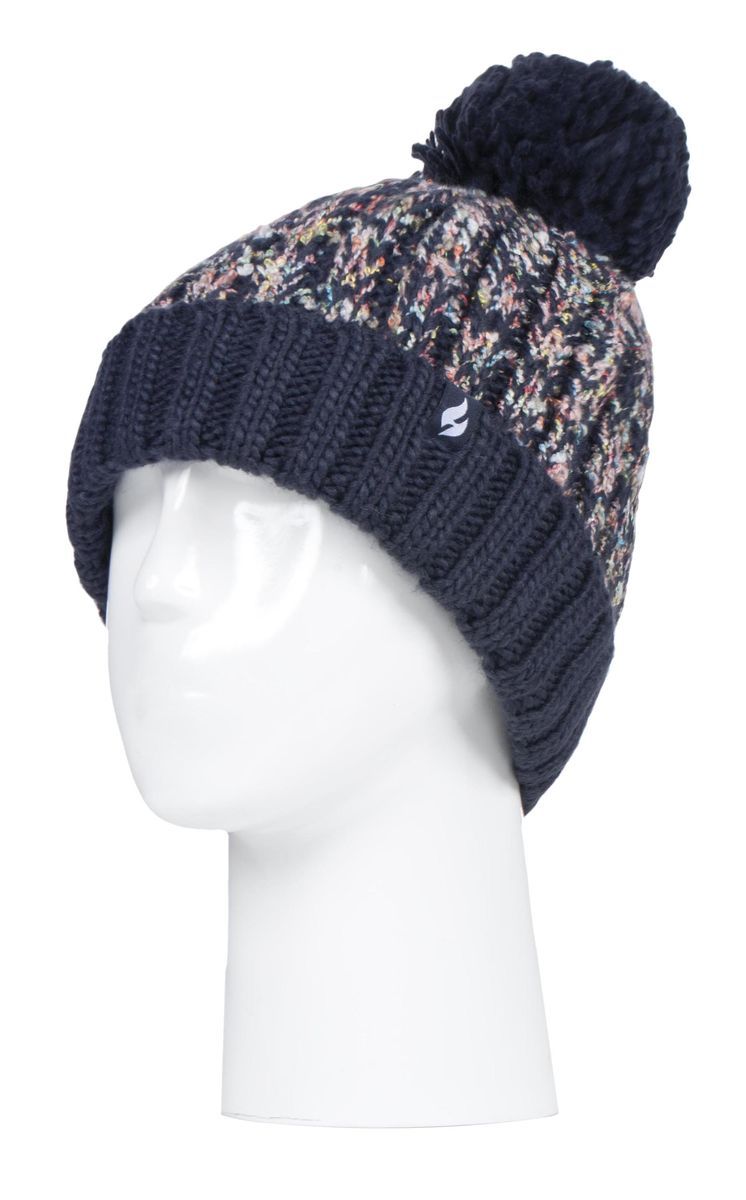 Grobe Strickmütze mit Pompon
