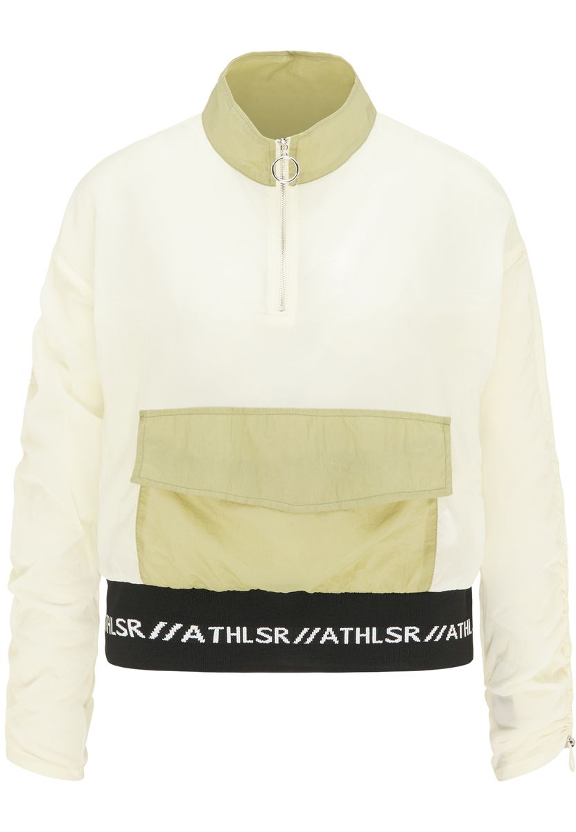 Transparente Kurze Half-Zip Windjacke