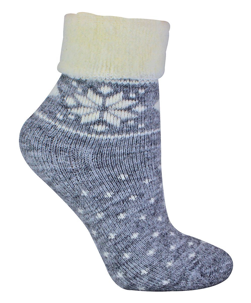 Woll-Lounge-Socken mit Fairisle-Schneeflockenmuster