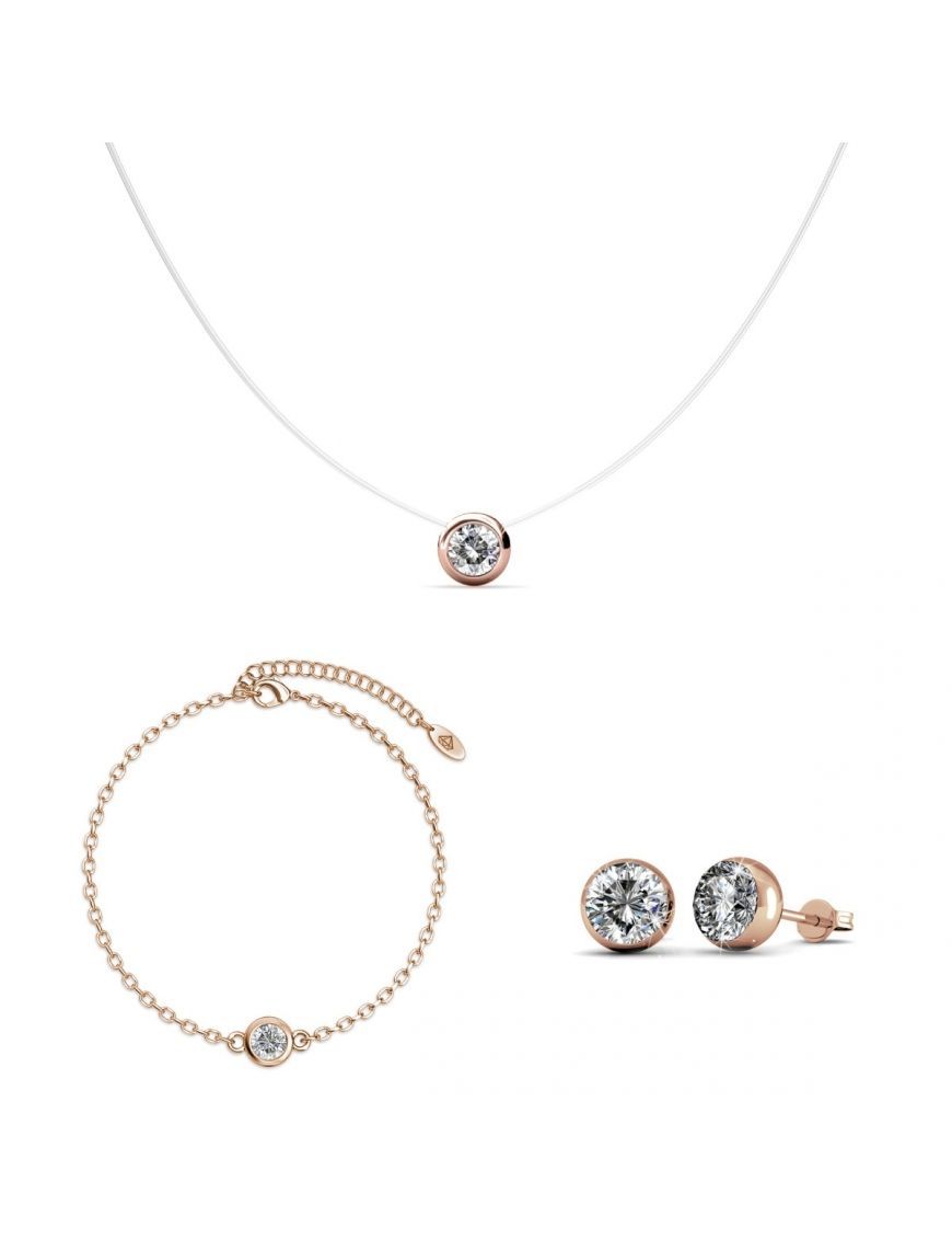 Funkelndes Rundkristall Schmuckset
