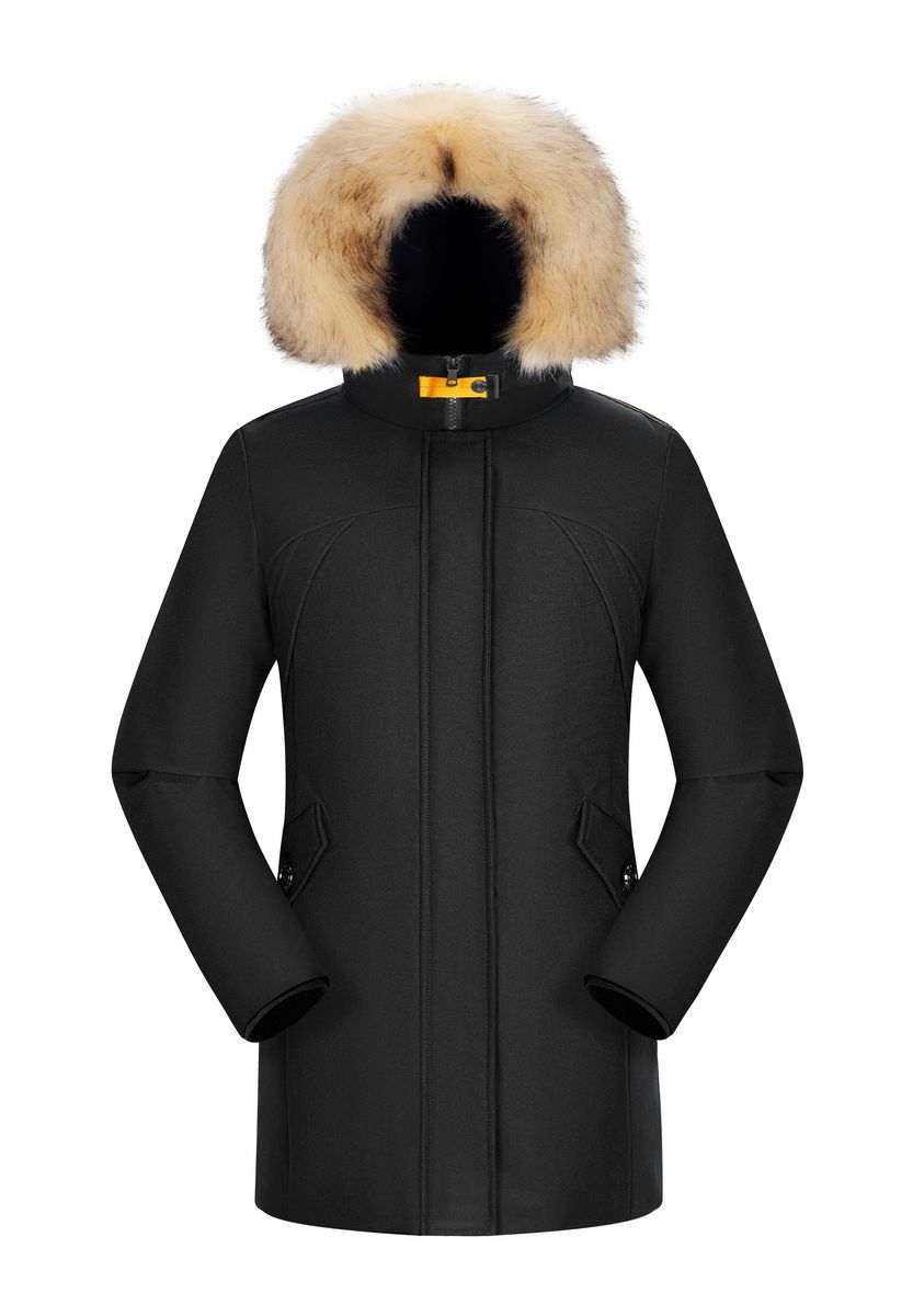 Gefütterter Kapuzenparka mit Pelzbesatz