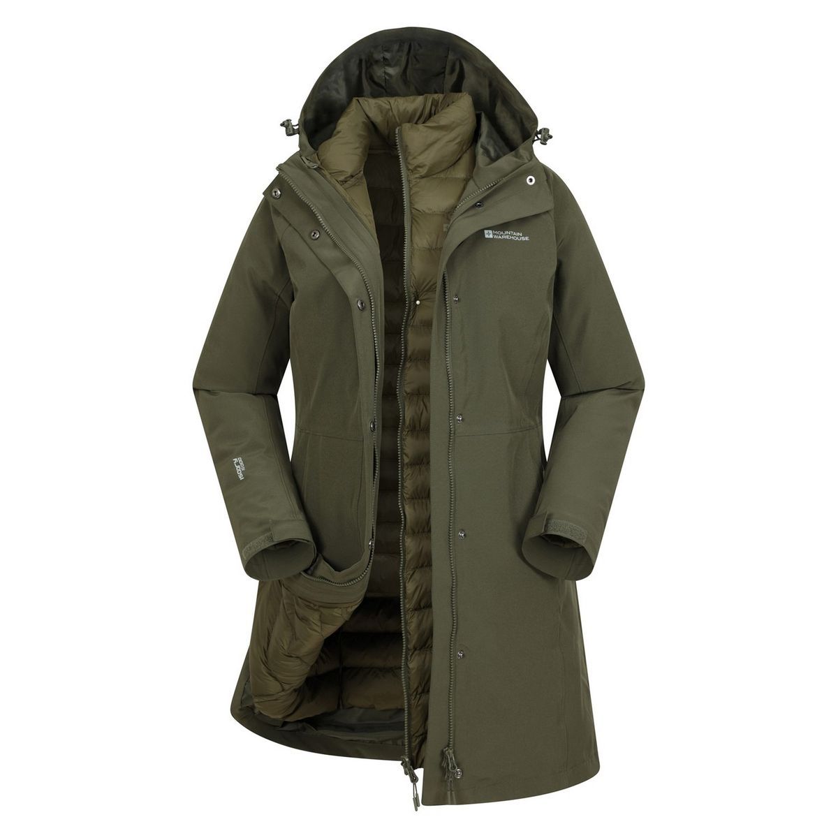 Lange wasserdichte 3-in-1 Funktionsjacke