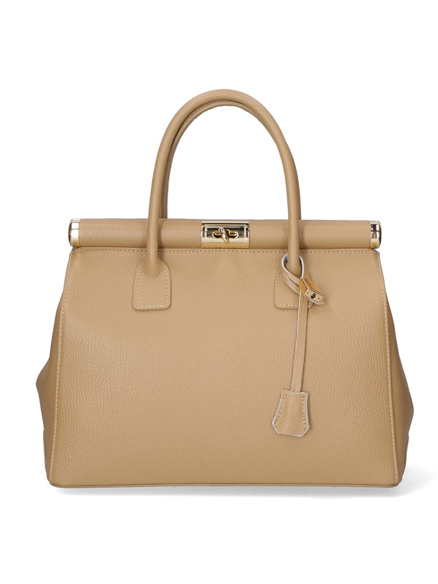 Elegante strukturierte Lederhandtasche
