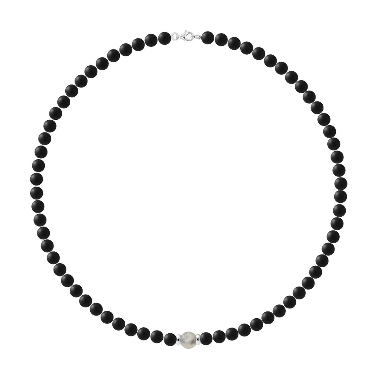 Perlenkette mit Achat und Quarz