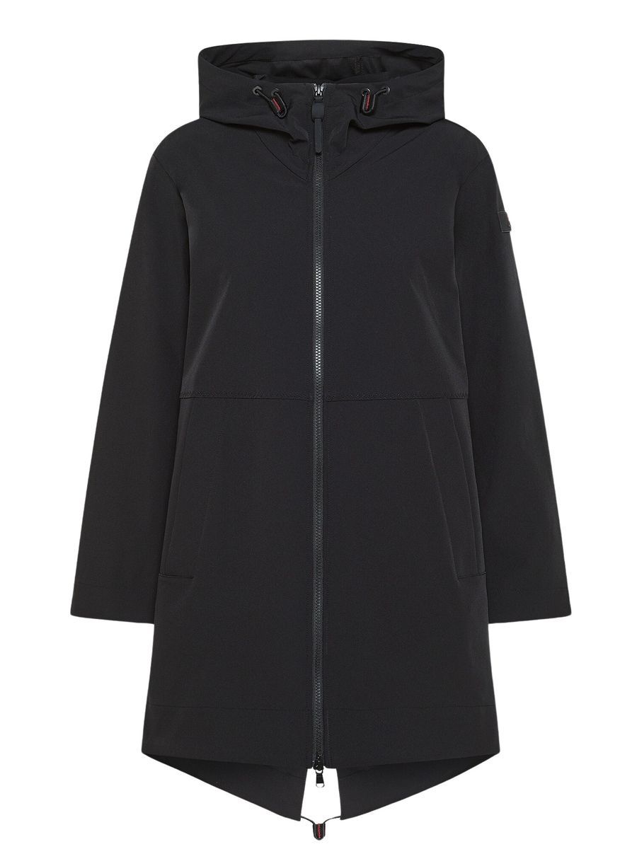 Softshell-Parka mit Kapuze und Reißverschluss