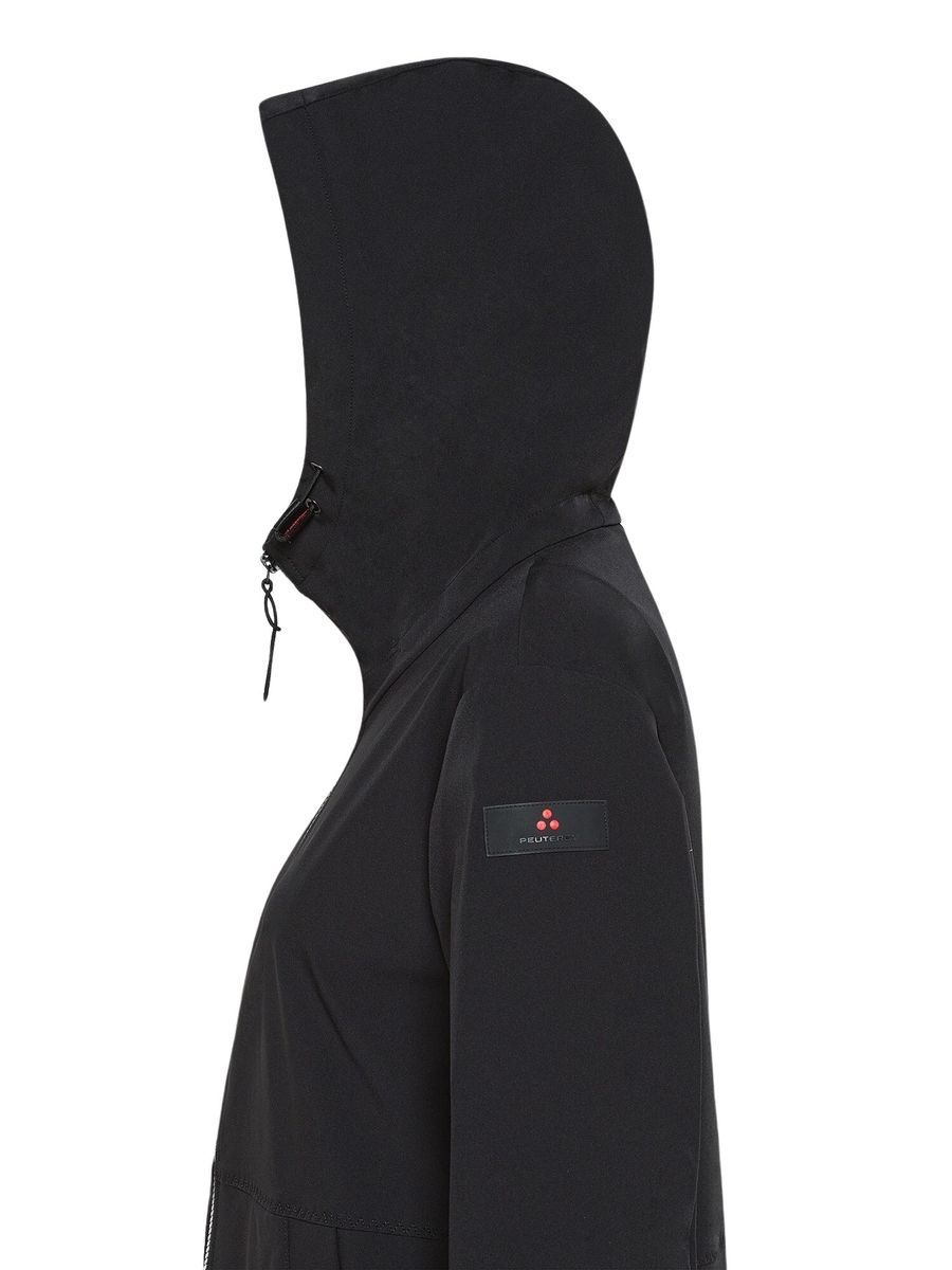 Softshell-Parka mit Kapuze und Reißverschluss