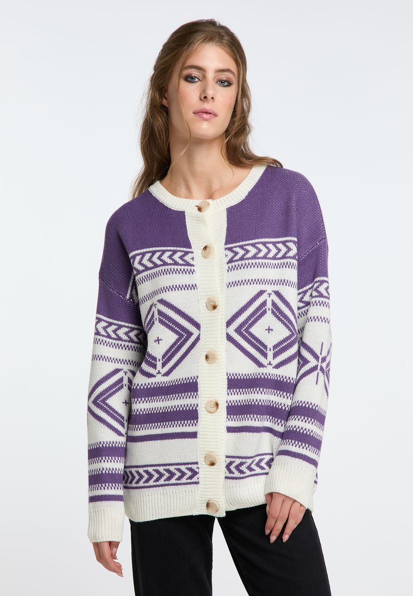Oversized Strickjacke mit Ethno-Muster