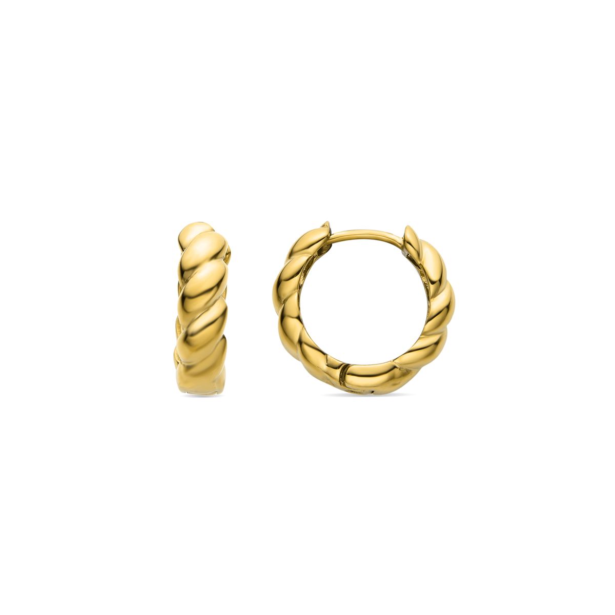 Gedrehte Goldene Huggie Creolen