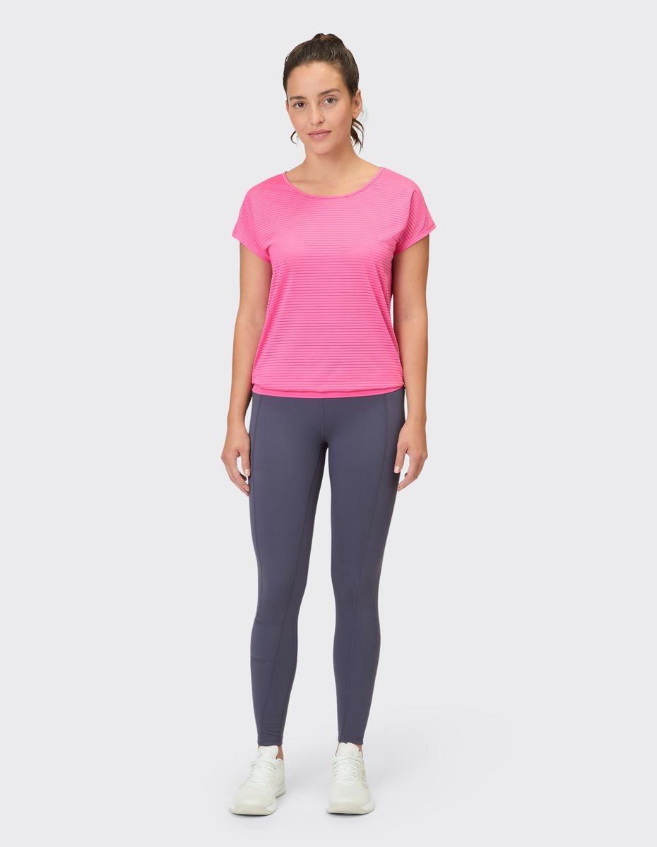 Texturiertes Streifen-Funktionsshirt