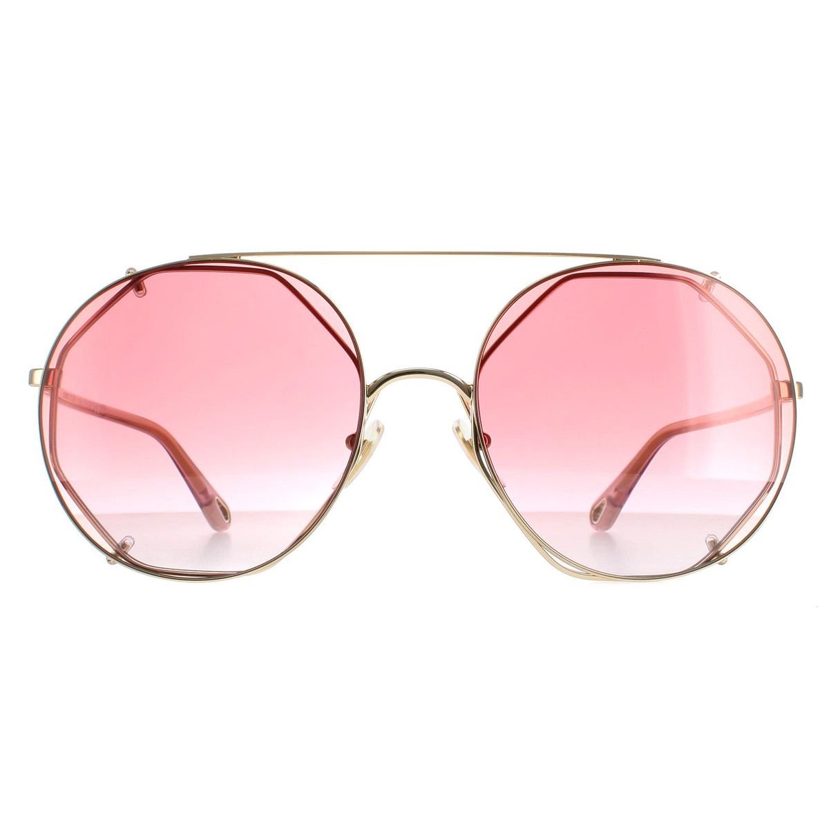 Runde skulpturale Sonnenbrille mit Farbverlauf