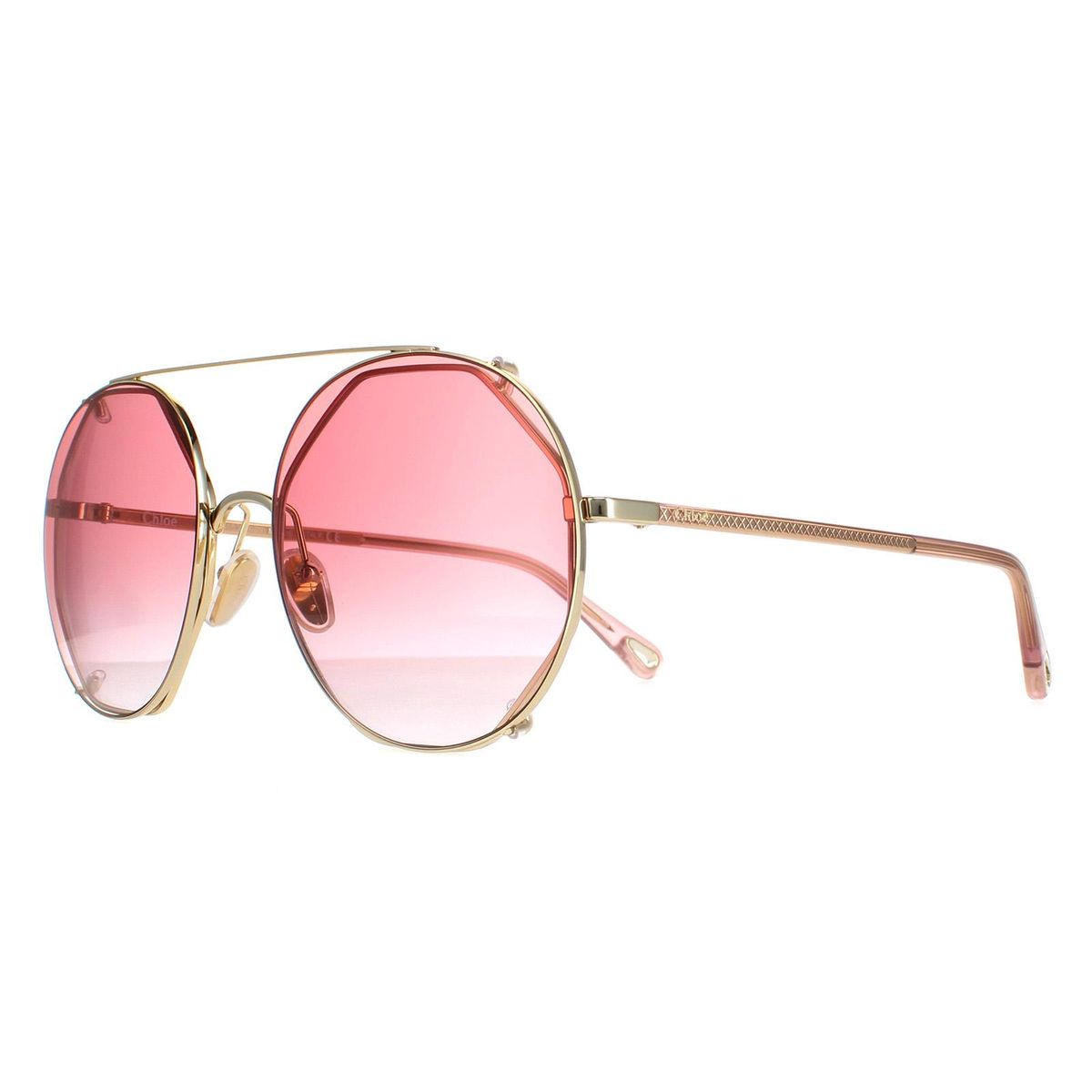 Runde skulpturale Sonnenbrille mit Farbverlauf