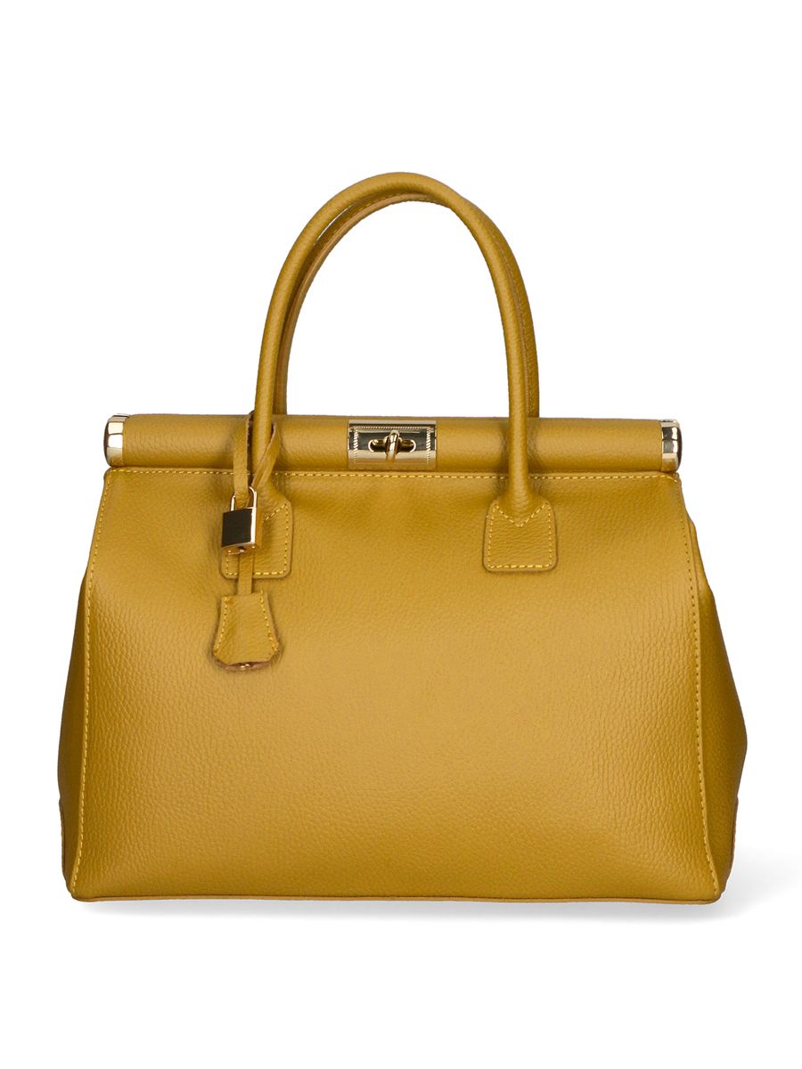 Klassische Handtasche aus genarbtem Leder