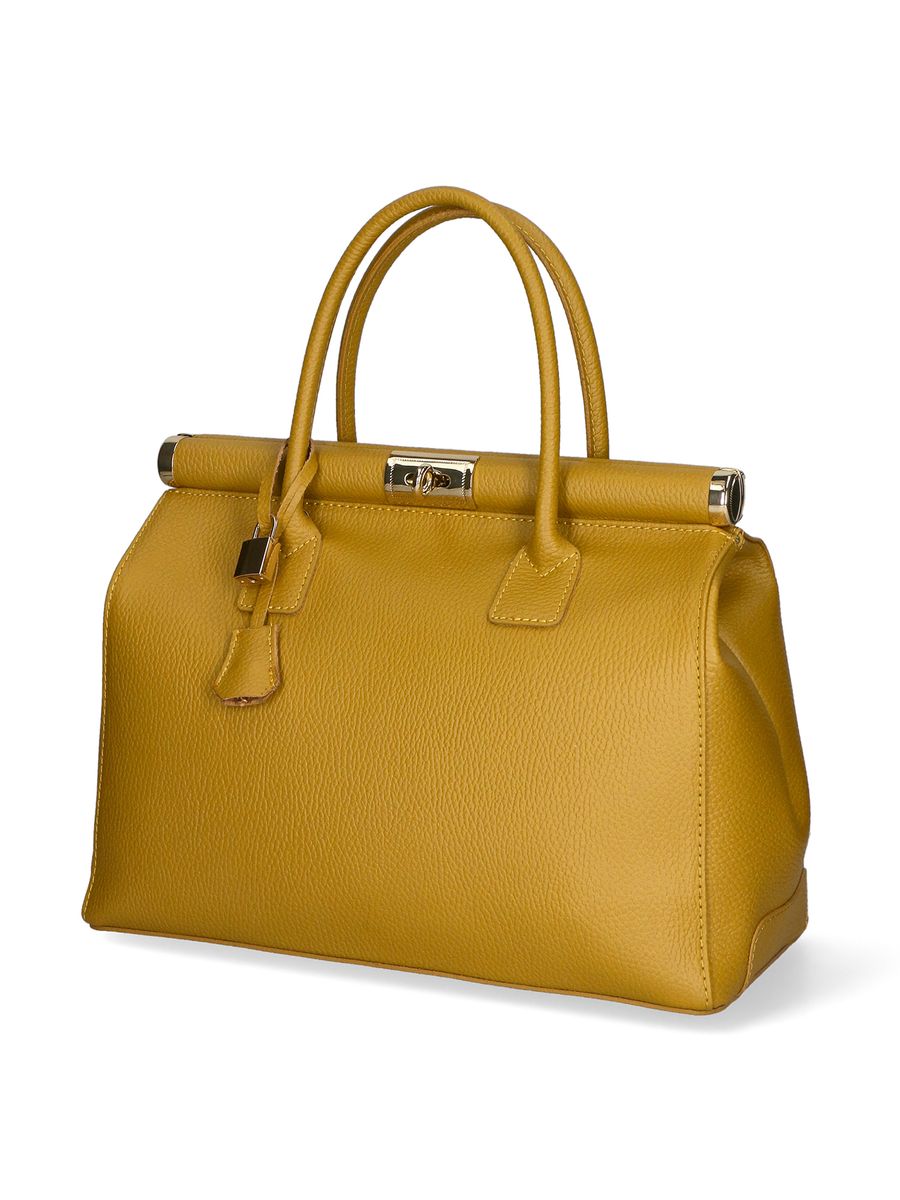Klassische Handtasche aus genarbtem Leder