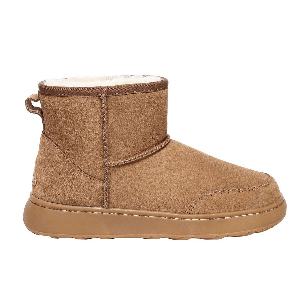 Wasserabweisende Wildlederstiefel mit Lammfell