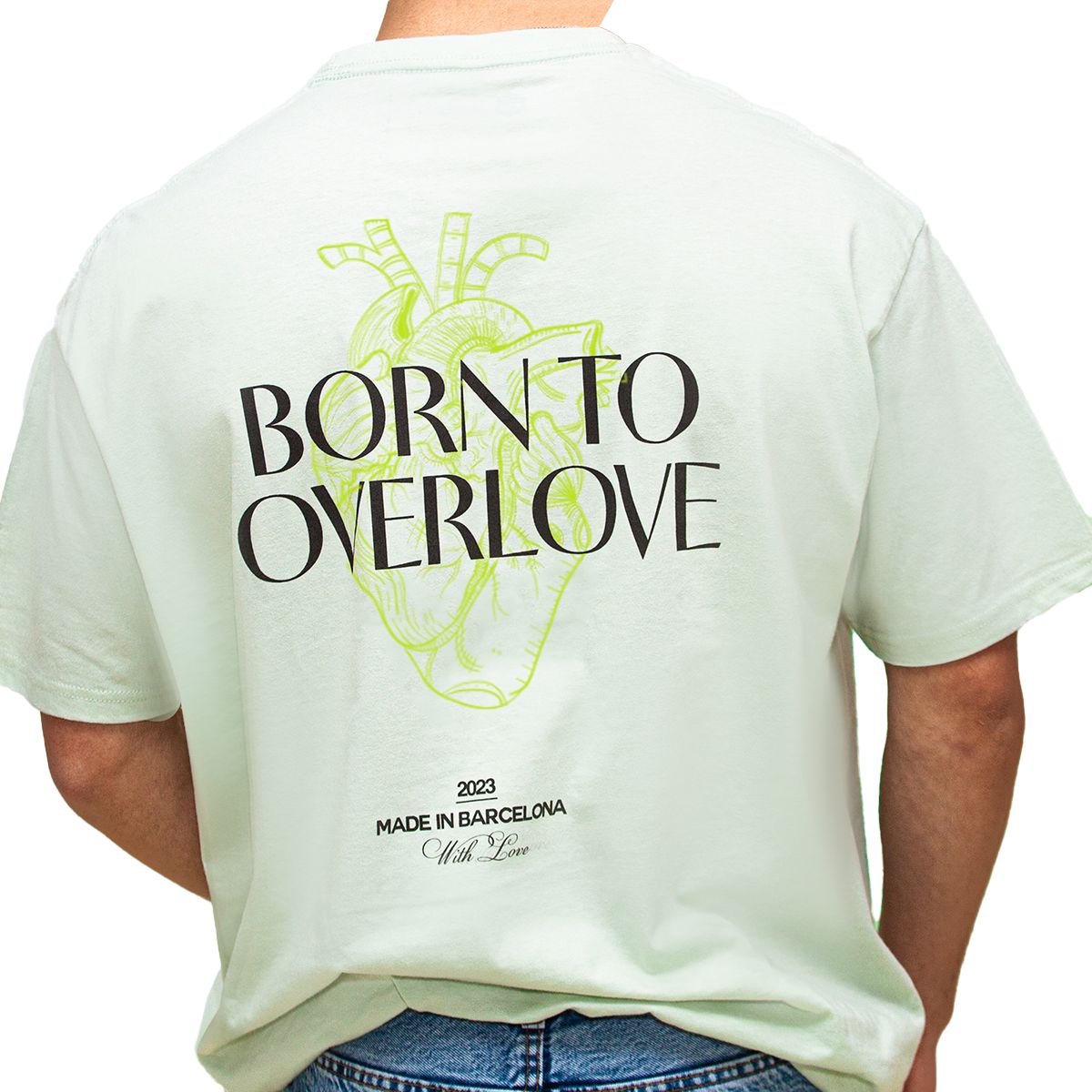 Baumwoll-T-Shirt mit Herz-Grafik