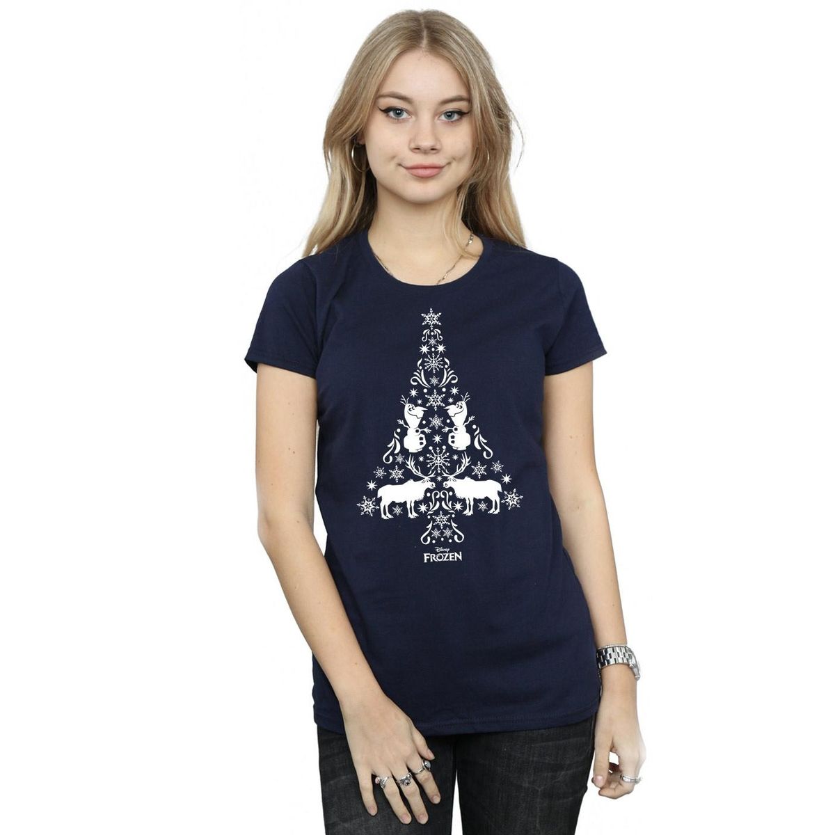 Stilisiertes Frozen Weihnachtsbaum T-Shirt