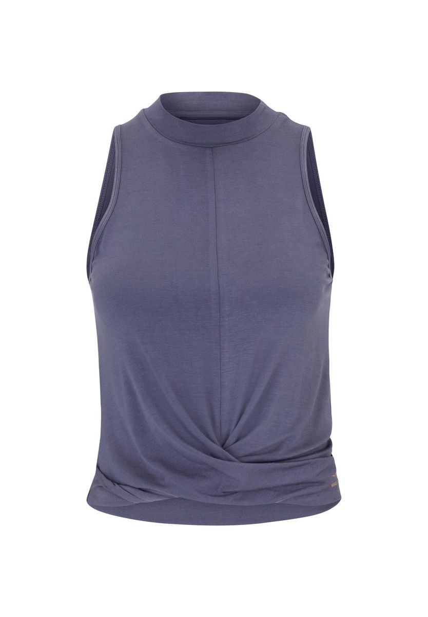 Tanktop mit Stehkragen und Knotendetail