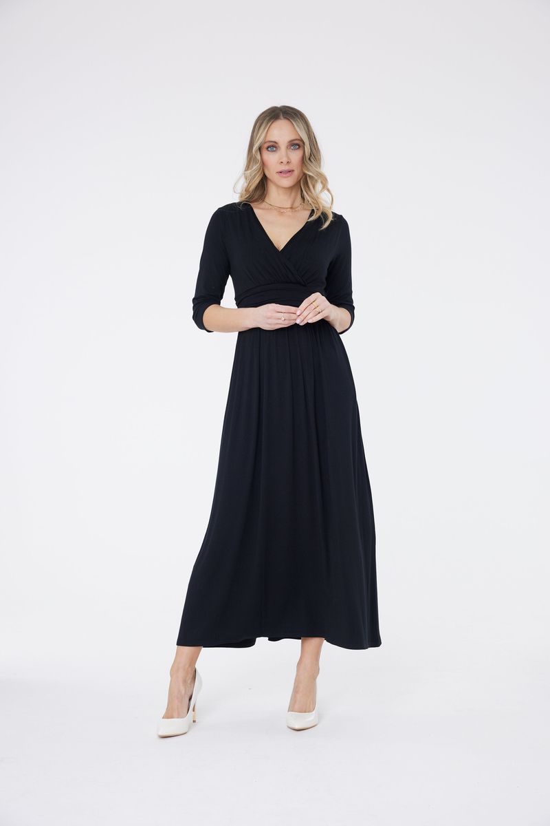 Elegantes Maxi-Kleid in Wickeloptik