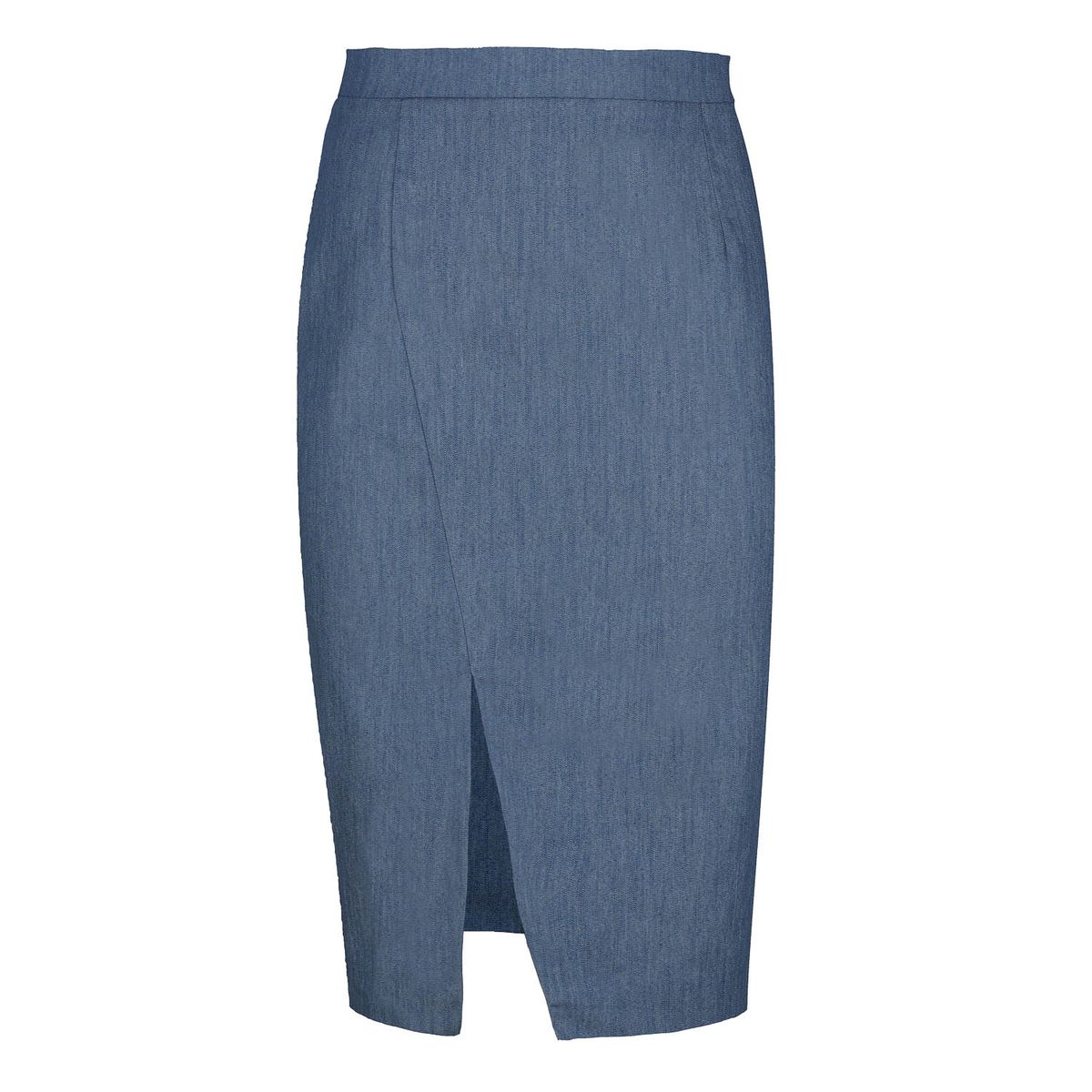 Bleistiftrock in Denim-Optik mit Schlitz