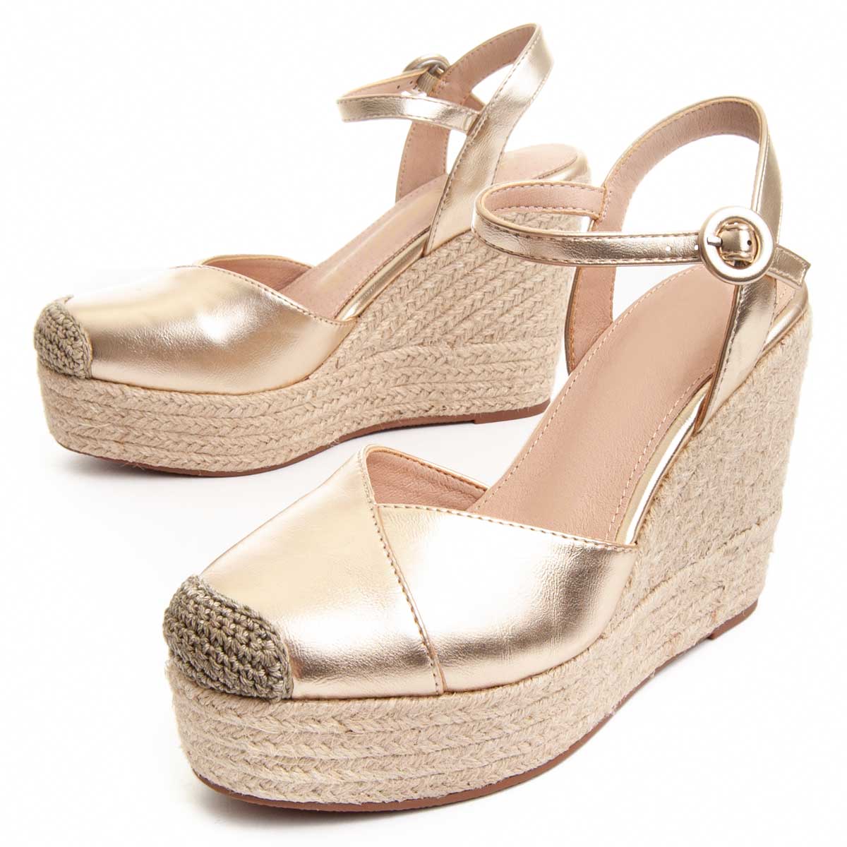 Elegante Keilsandalen mit Metallic-Finish