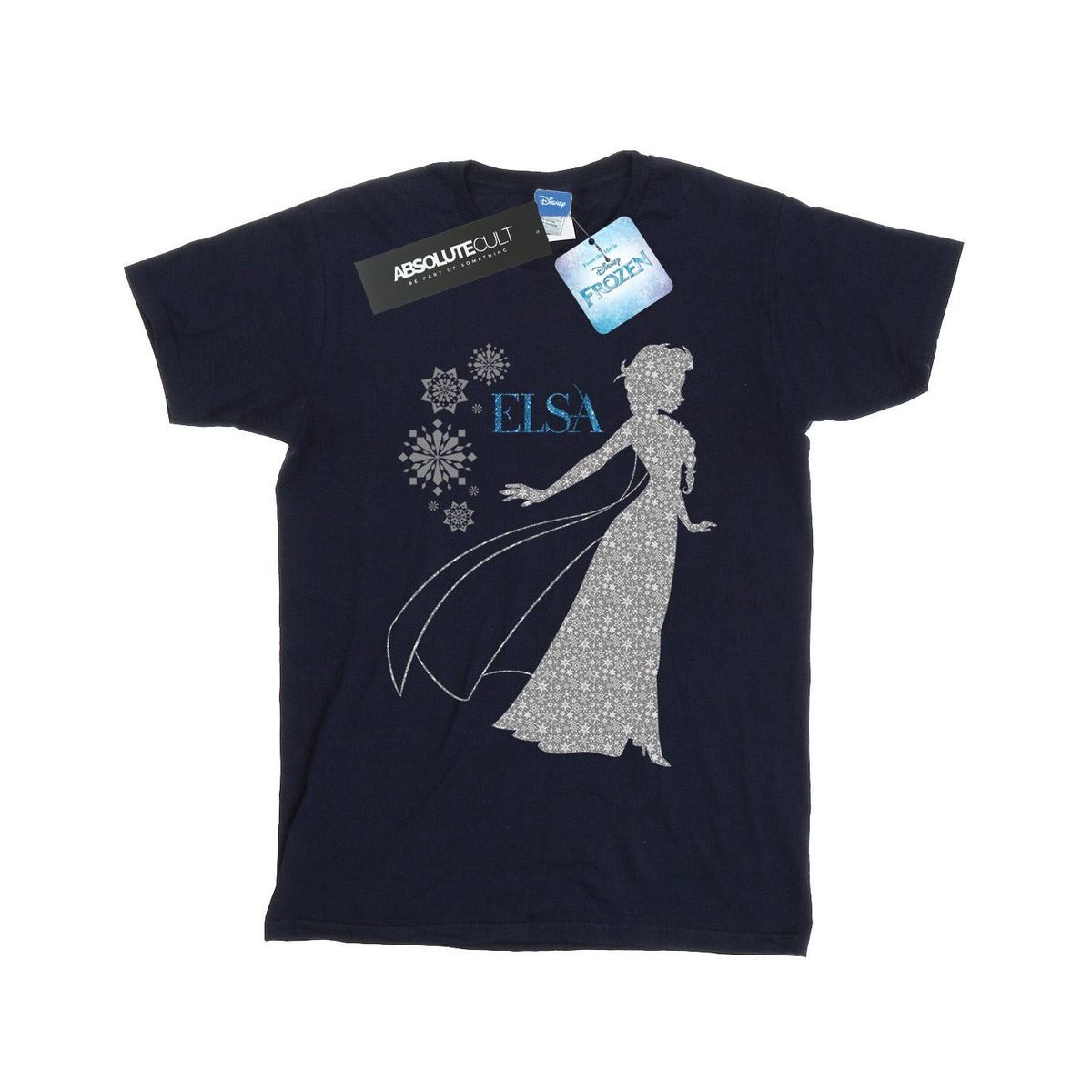 Boyfriend-T-Shirt mit Elsa-Schneeflocken-Silhouette