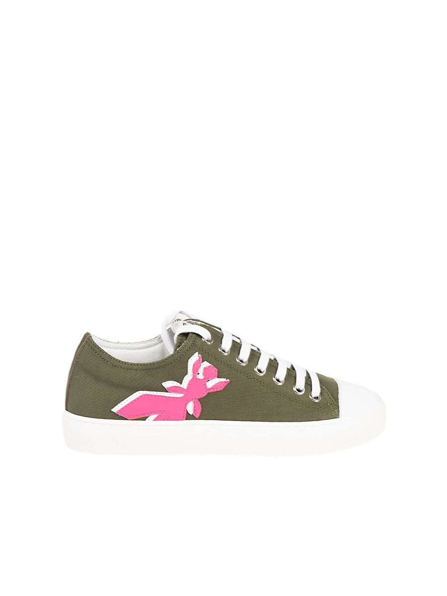 Low-Top Canvas-Sneaker mit Fliegen-Logo