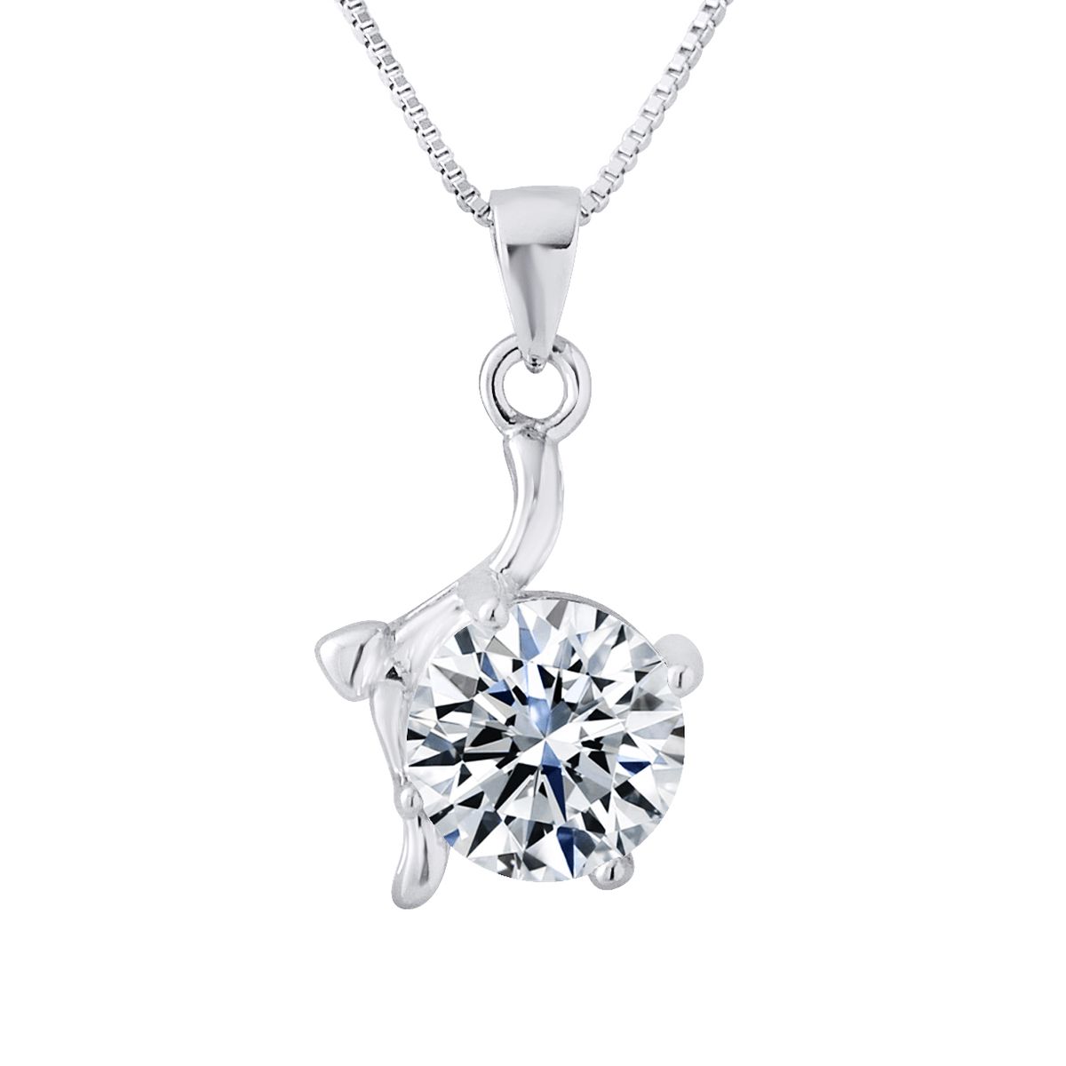 Eleganter Wellen-Anhänger mit Zirkonia