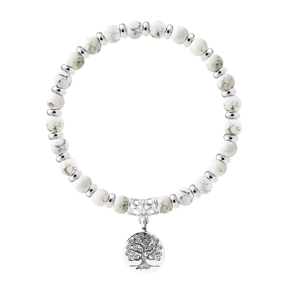 Lebensbaum Howlith Armband
