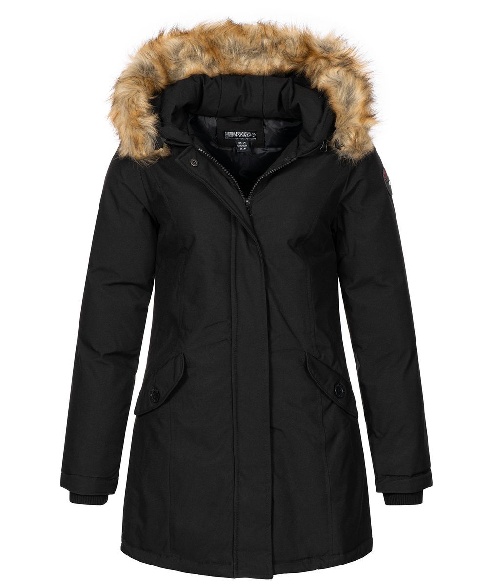 Winterparka in Oberschenkellänge mit Kapuze