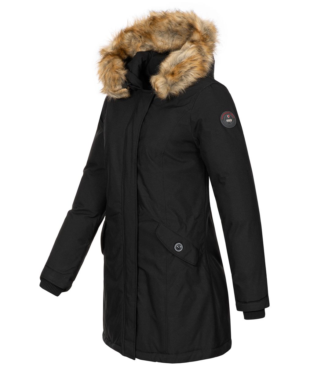 Winterparka in Oberschenkellänge mit Kapuze