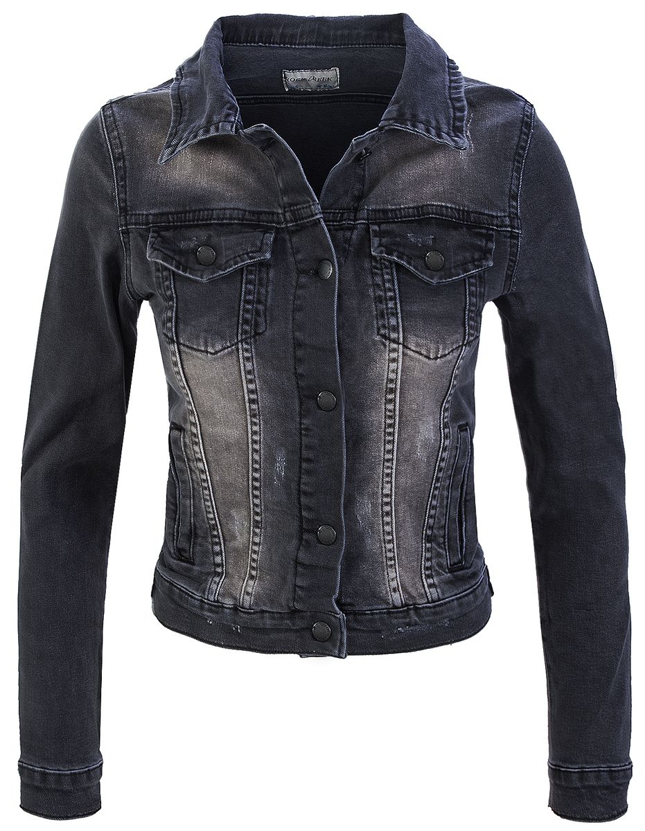 Klassische Jeansjacke mit Used-Effekten