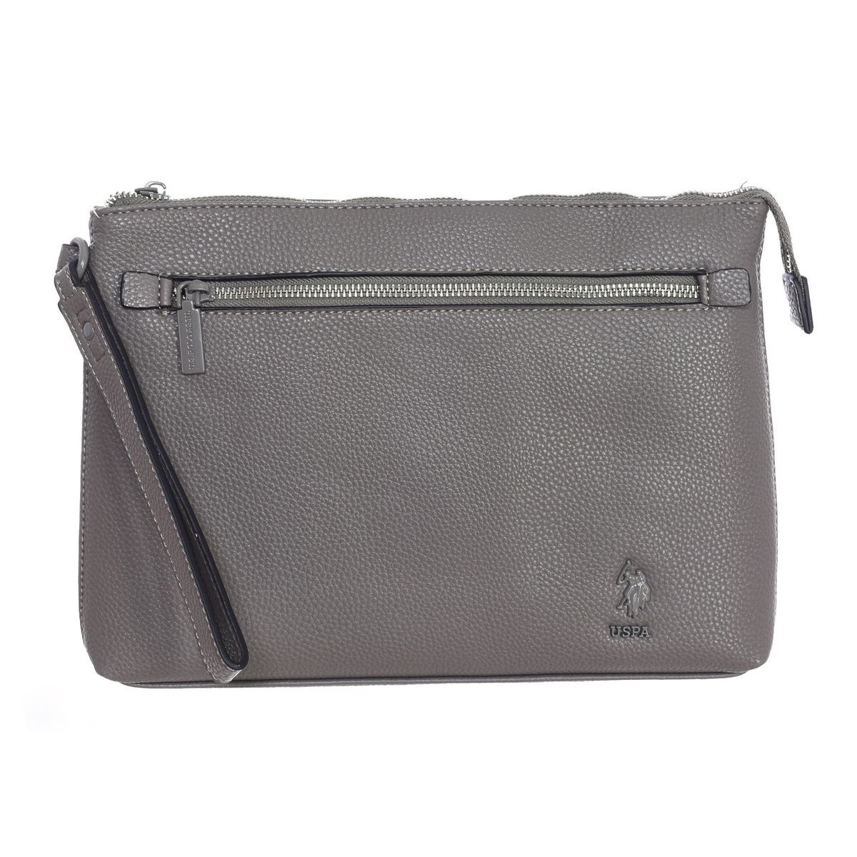 Texturierte Handgelenktasche mit Reißverschluss