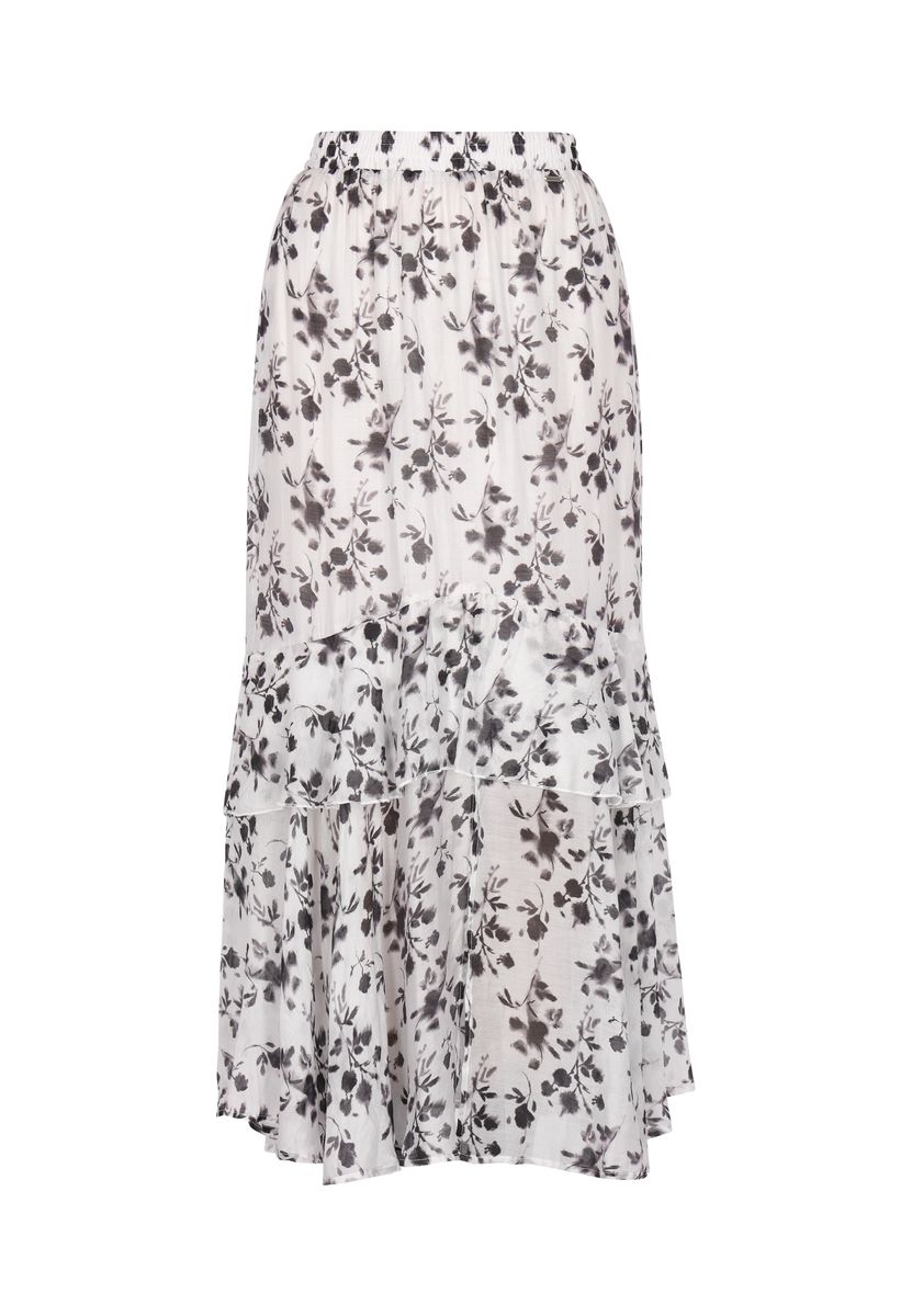 Luftiger Stufenrock mit Blumenmuster