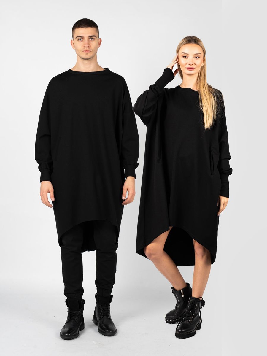 Oversized Longline-Sweatshirt mit Vokuhila-Saum
