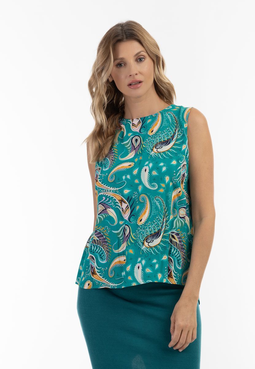 Ärmelloses Top mit Paisley-Muster