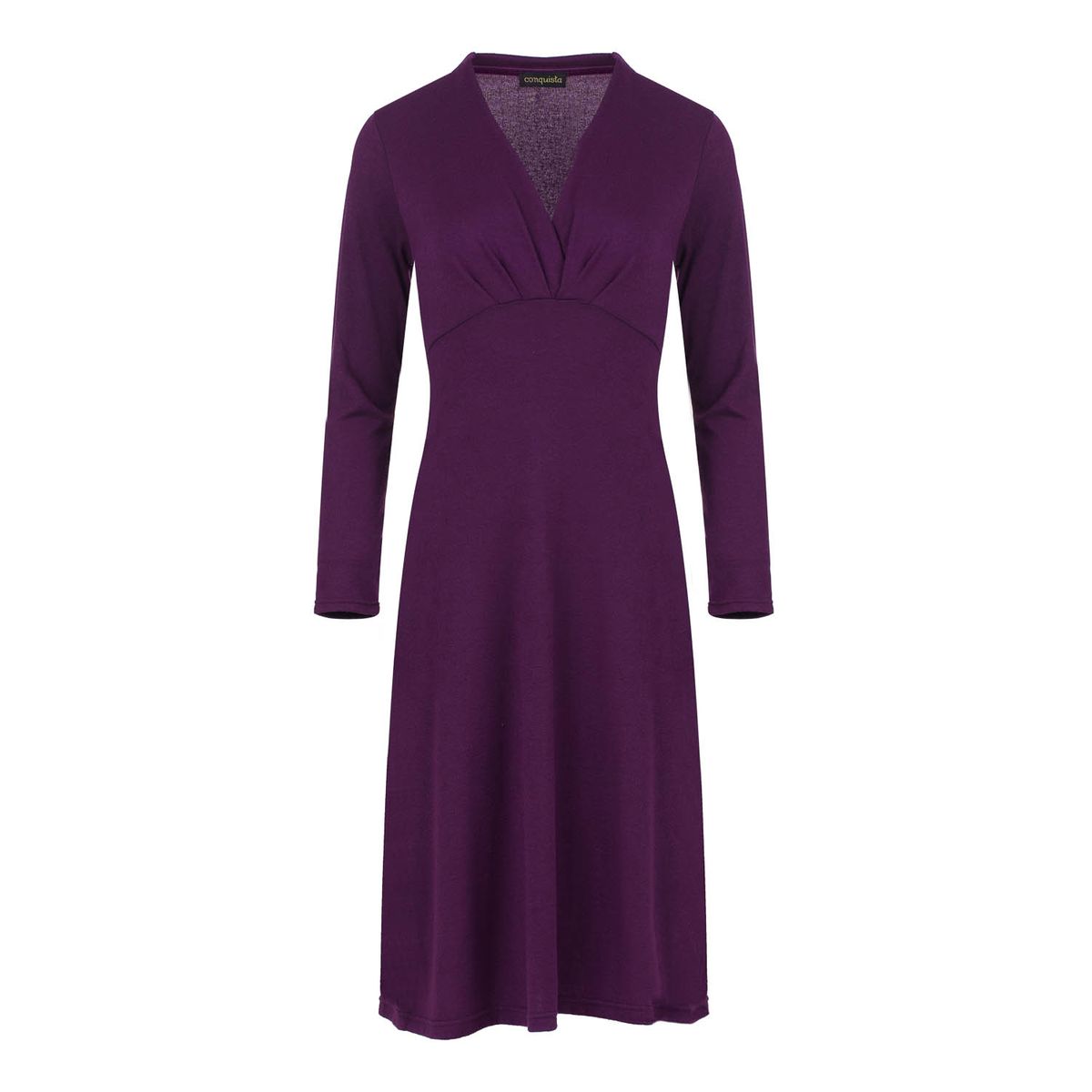 Langärmeliges Empire-Kleid im Strickstil
